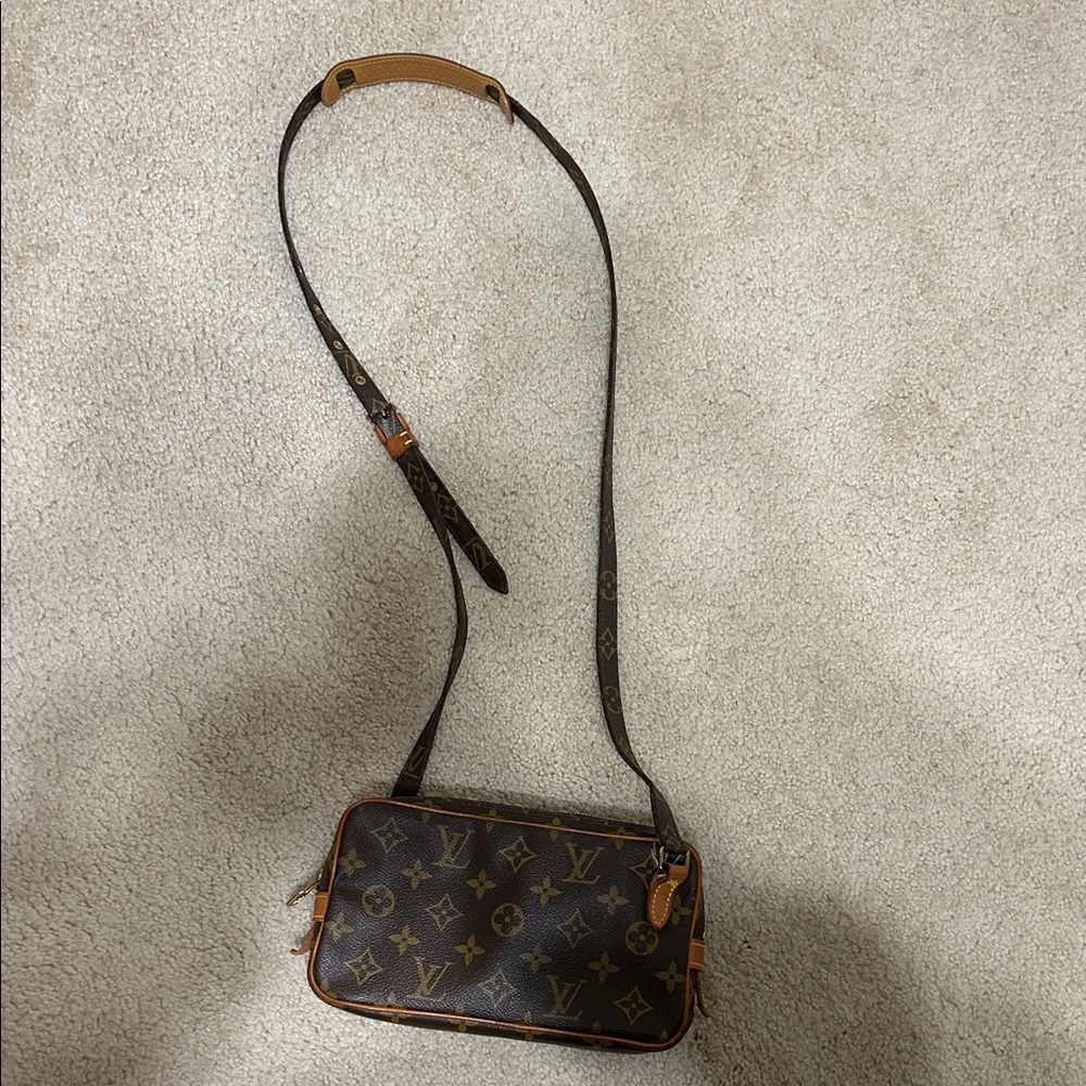 Louis Vuitton Brown and Tan Monogram Shoulder Bag